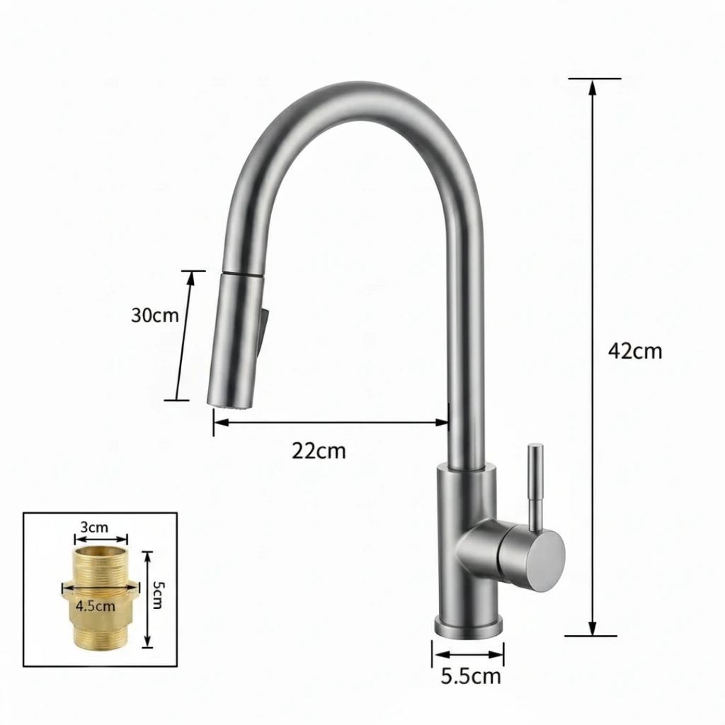 Robinet évier cuisine design mitigeur tactile pivotant - Argenté