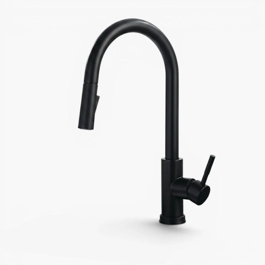 Robinet évier cuisine design mitigeur tactile pivotant - Noir