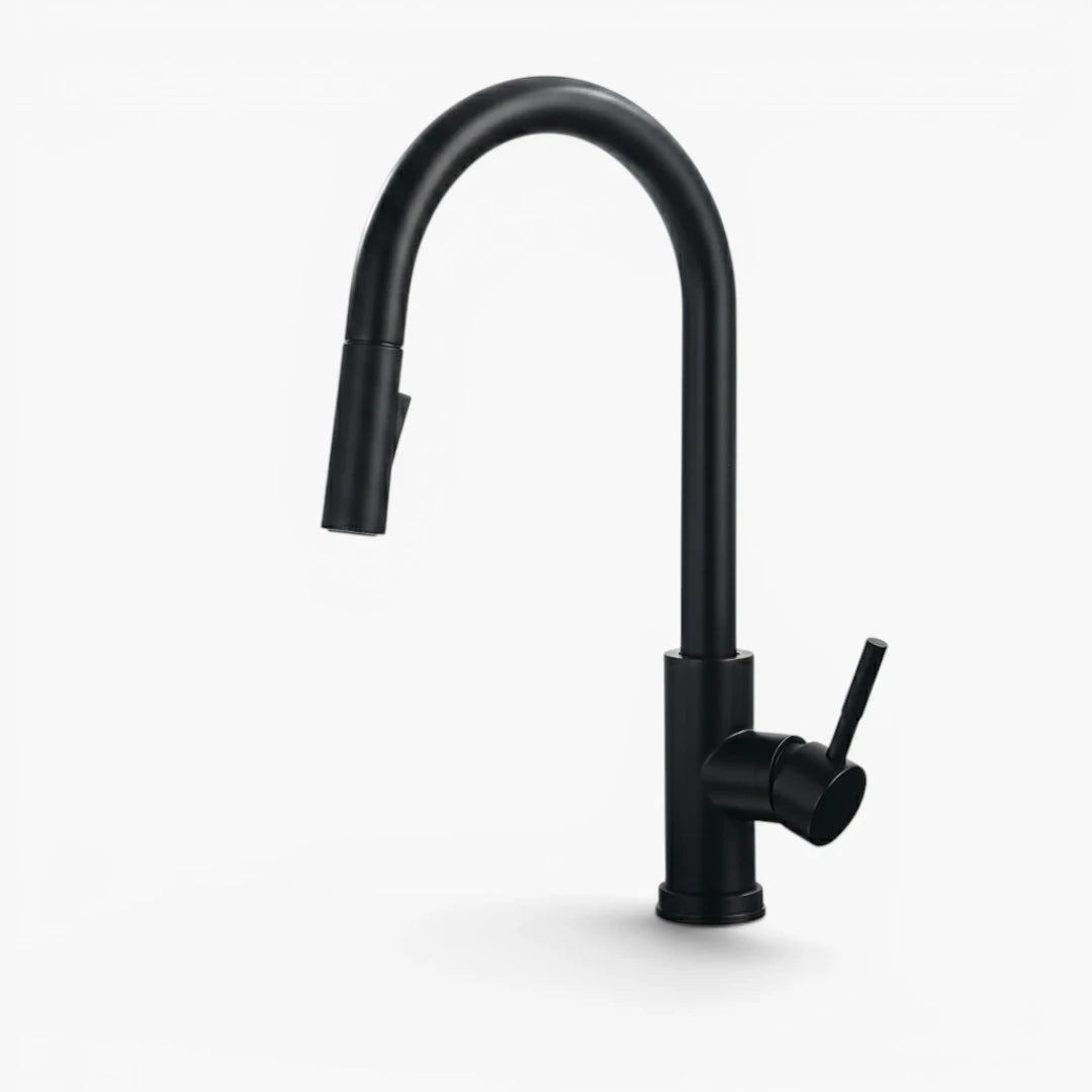 Robinet évier cuisine design mitigeur tactile pivotant - Noir