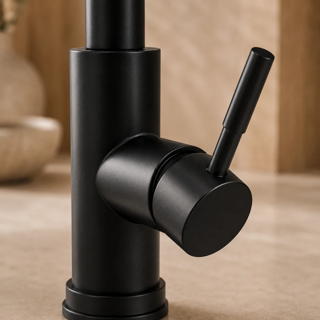 Robinet évier cuisine design mitigeur tactile pivotant - Noir