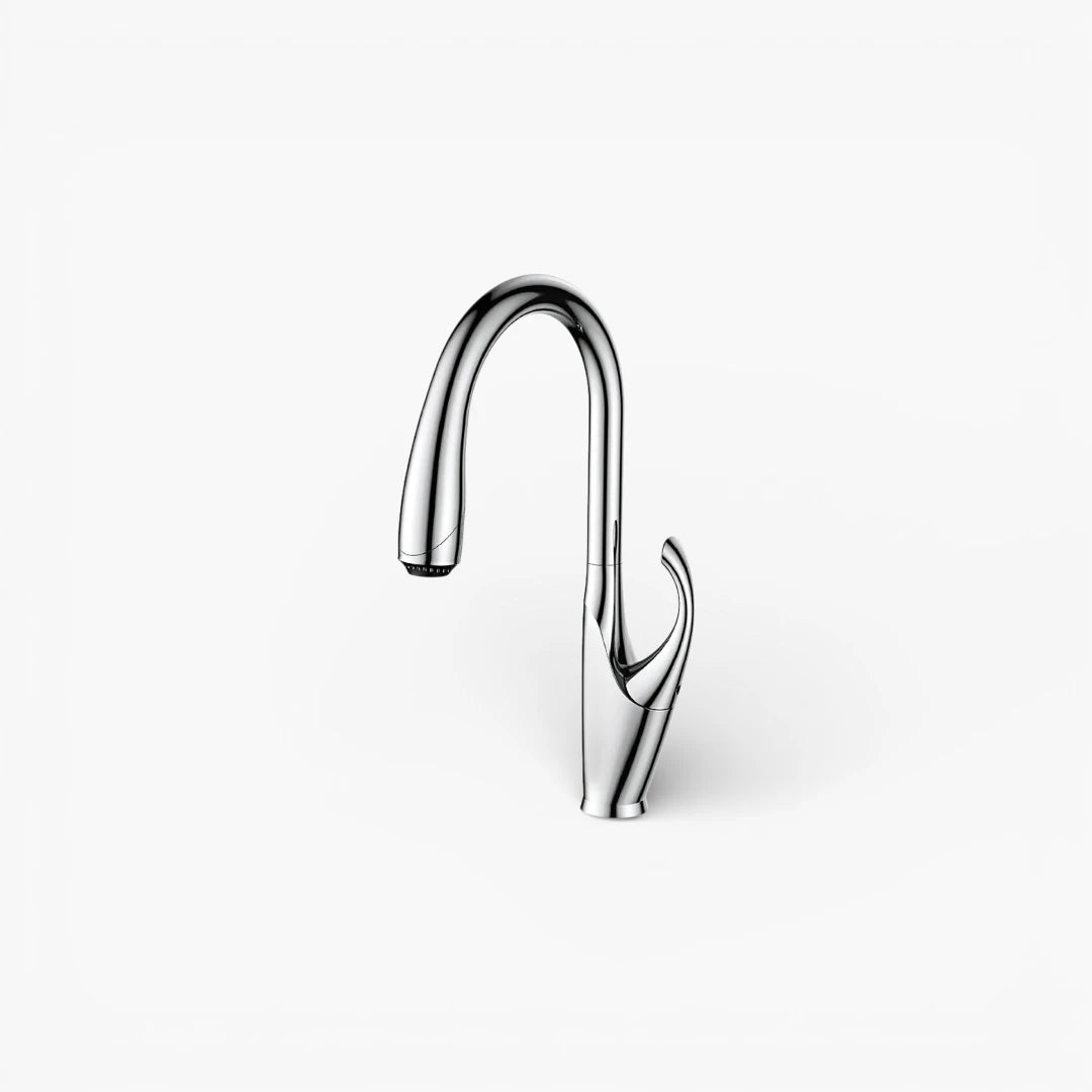 Robinet évier cuisine design moderne flexible douchette - Argenté - Laiton