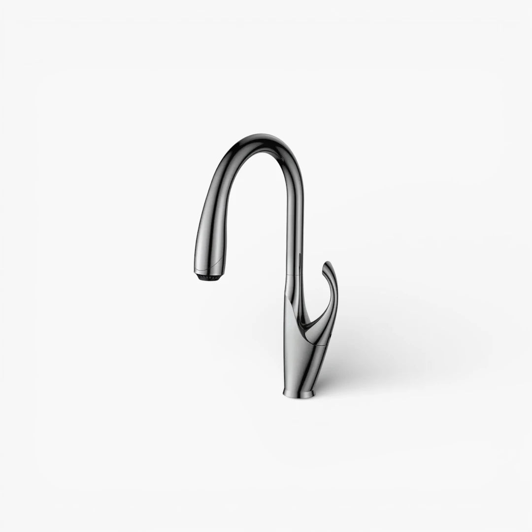 Robinet évier cuisine design moderne flexible douchette - Argenté - Laiton