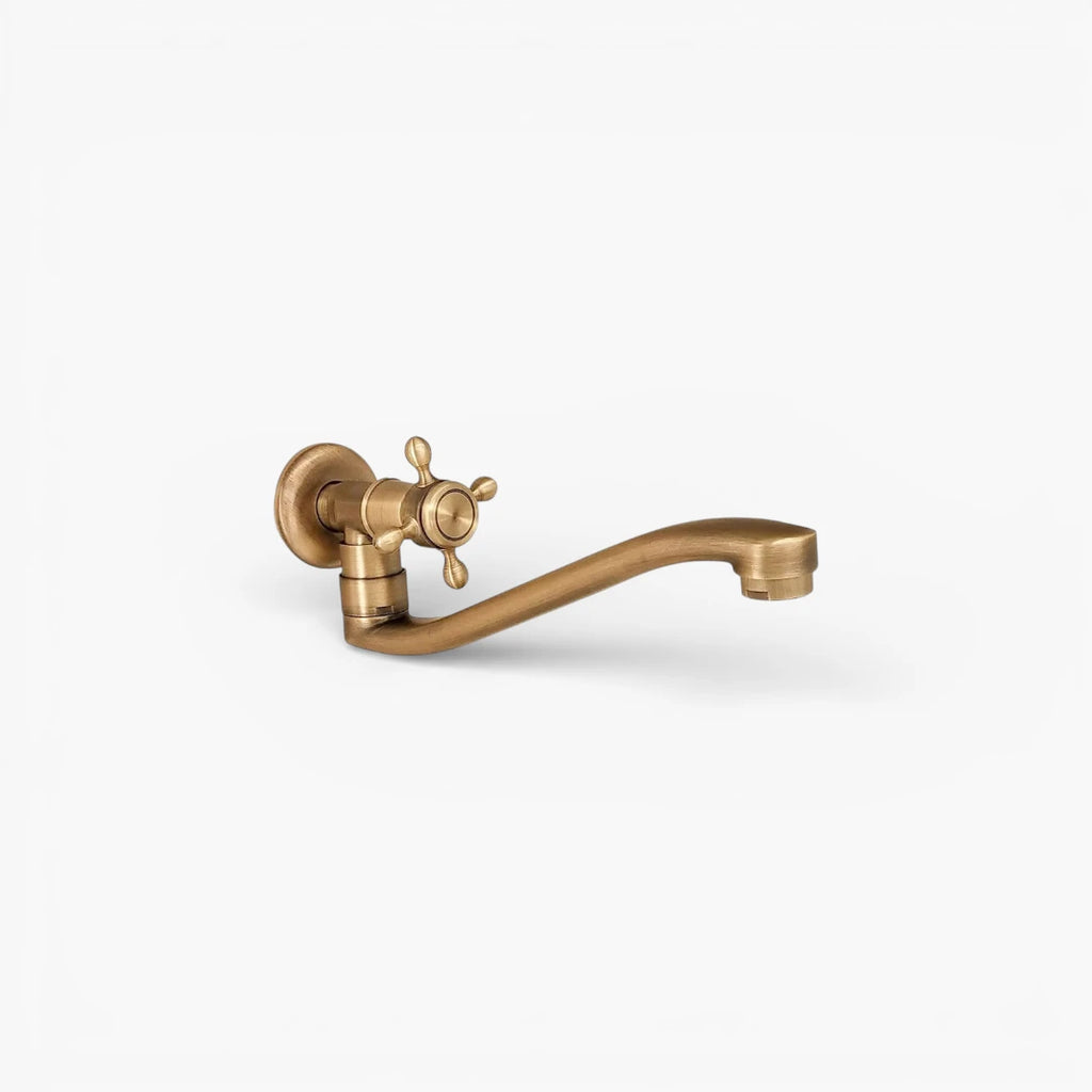 Robinet évier cuisine eau froide pivotant rétro - Doré - Laiton
