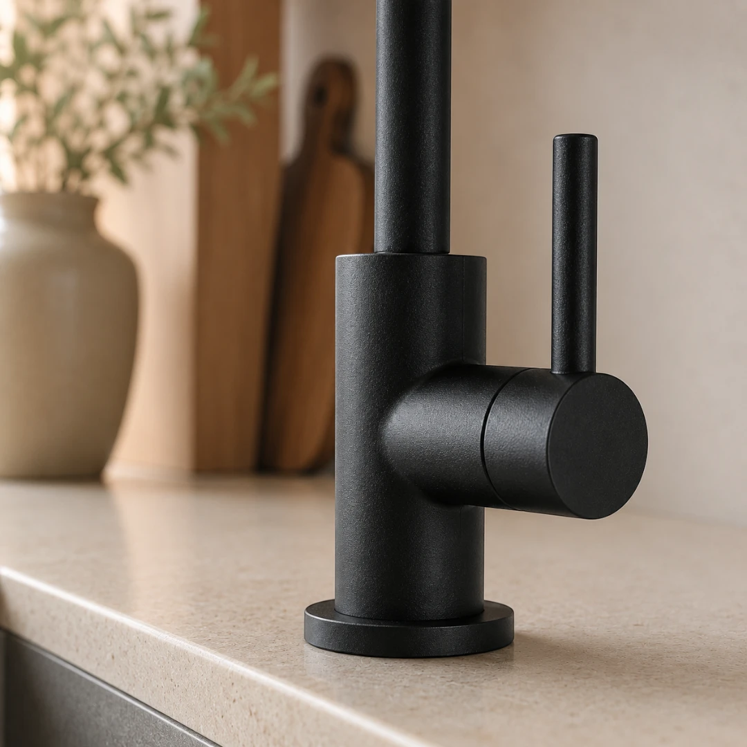 Robinet évier cuisine fin mitigeur - Noir
