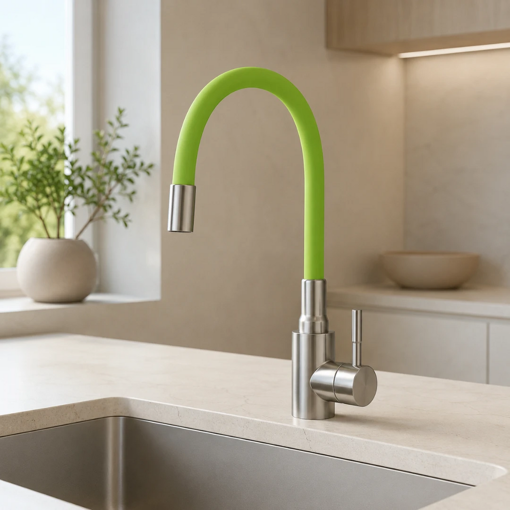 Robinet évier cuisine flexible coloré mitigeur - Argenté