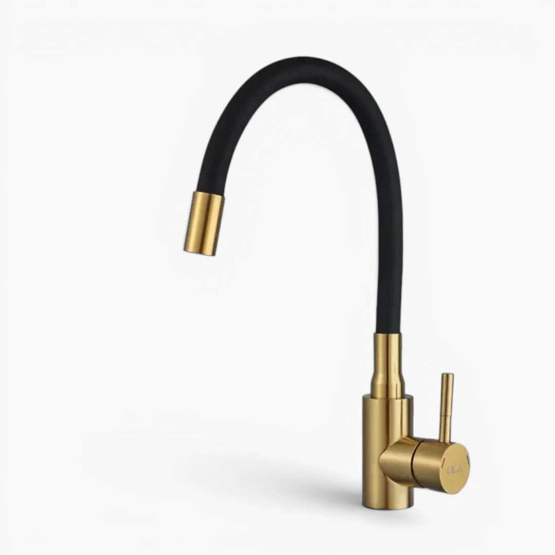 Robinet évier cuisine flexible coloré mitigeur - Doré