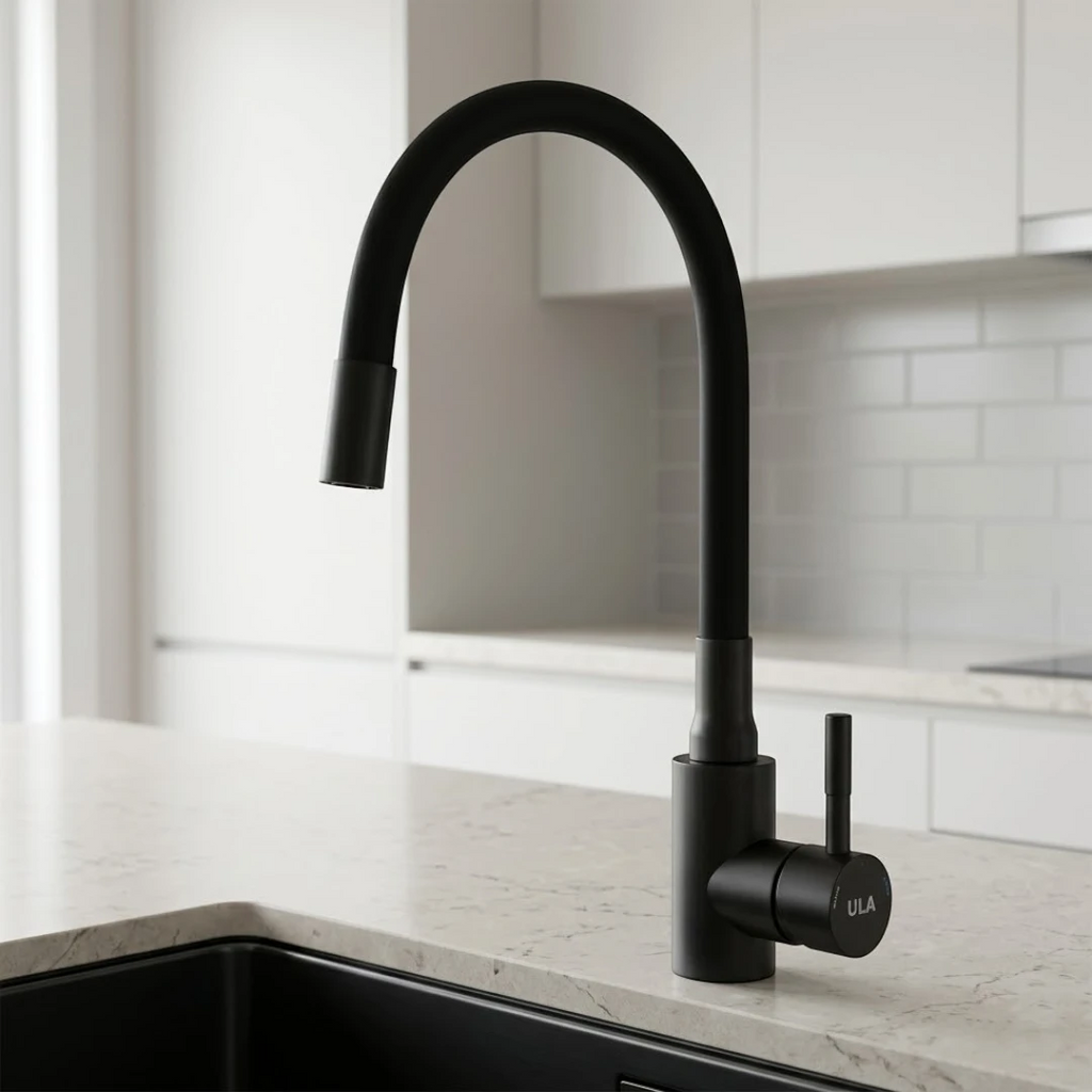 Robinet évier cuisine flexible coloré mitigeur - Noir
