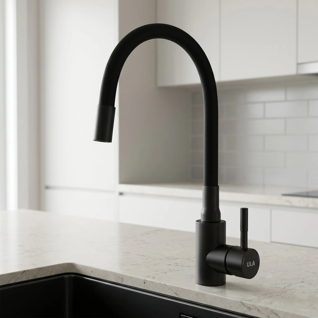 Robinet évier cuisine flexible coloré mitigeur - Noir