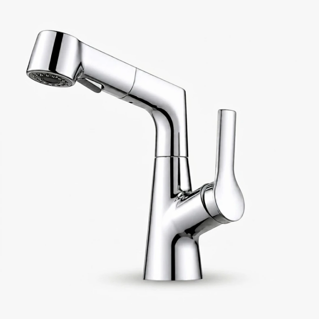 Robinet évier cuisine flexible douchette hauteur réglable - Argenté