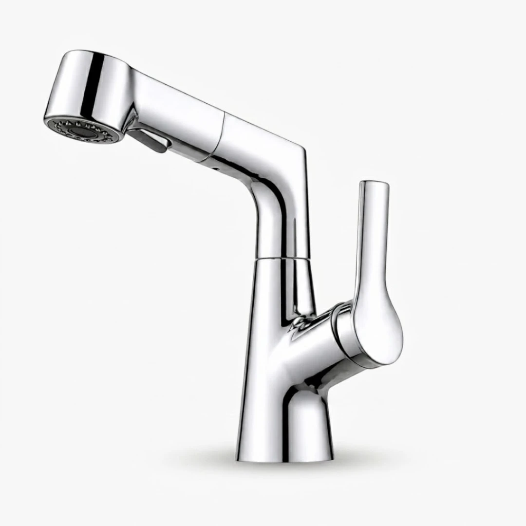Robinet évier cuisine flexible douchette hauteur réglable - Argenté