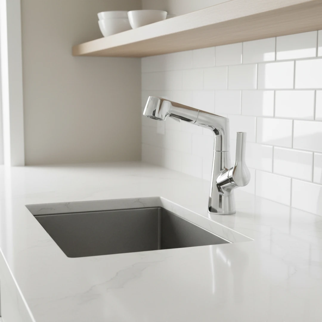 Robinet évier cuisine flexible douchette hauteur réglable - Argenté