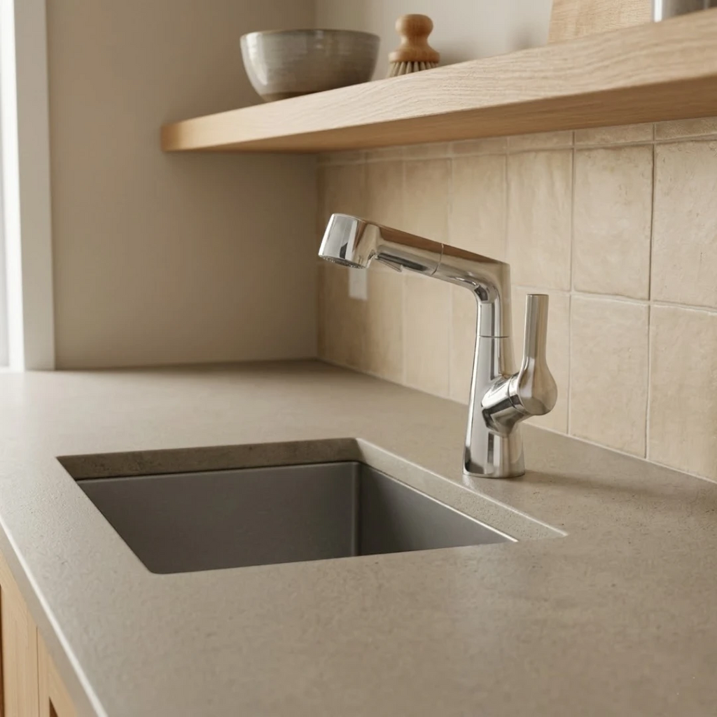 Robinet évier cuisine flexible douchette hauteur réglable - Argenté