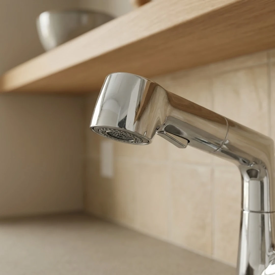 Robinet évier cuisine flexible douchette hauteur réglable - Argenté
