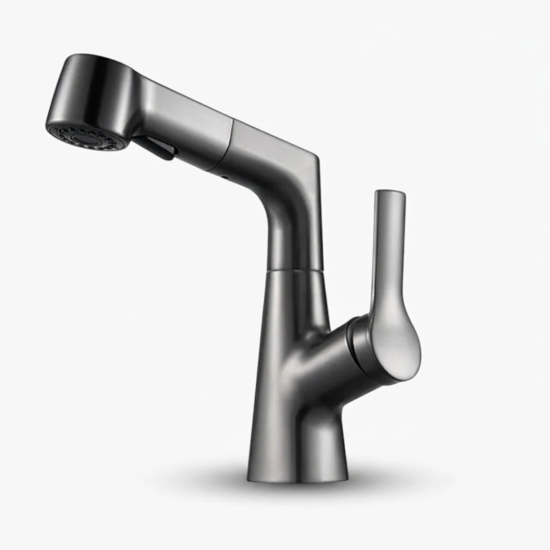 Robinet évier cuisine flexible douchette hauteur réglable - Argenté