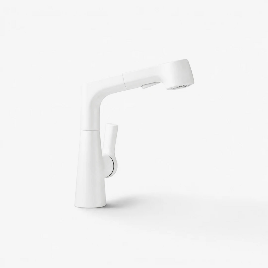 Robinet évier cuisine flexible douchette hauteur réglable - Blanc