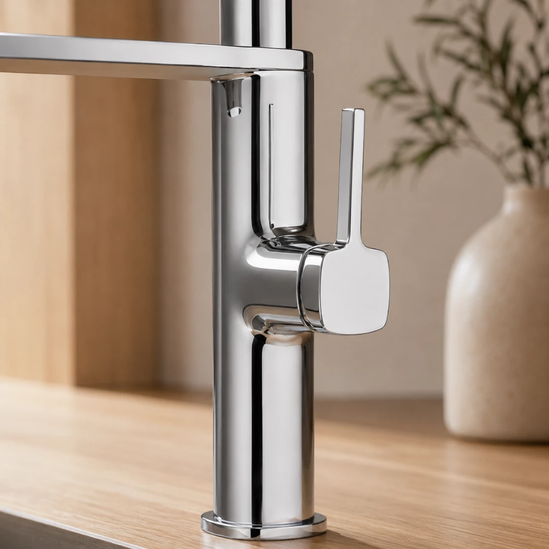 Robinet évier cuisine flexible noir douchette magnétique - Argenté - Laiton