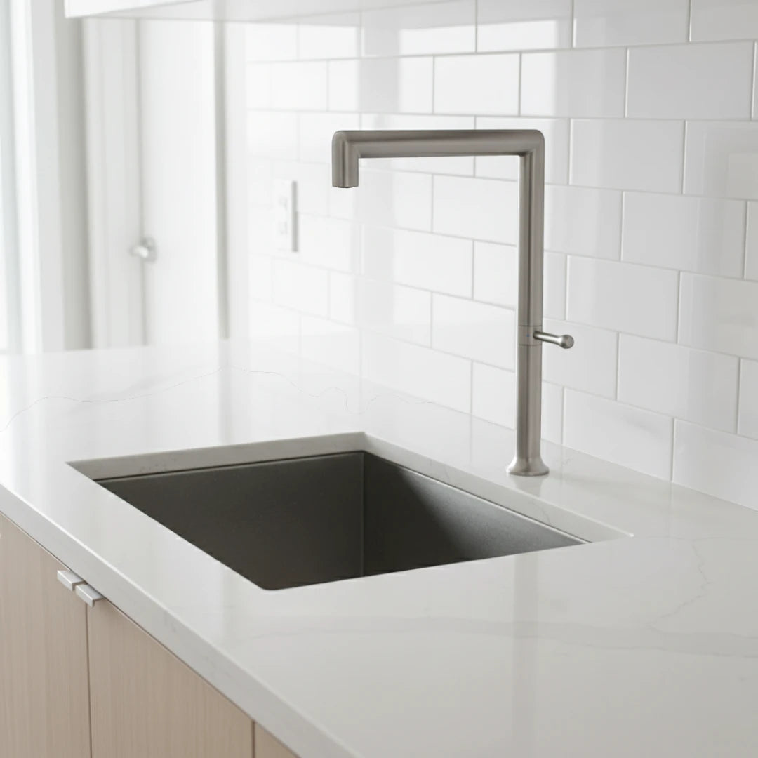 Robinet évier cuisine minimaliste design mitigeur - Argenté