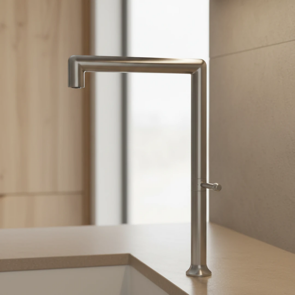 Robinet évier cuisine minimaliste design mitigeur - Argenté