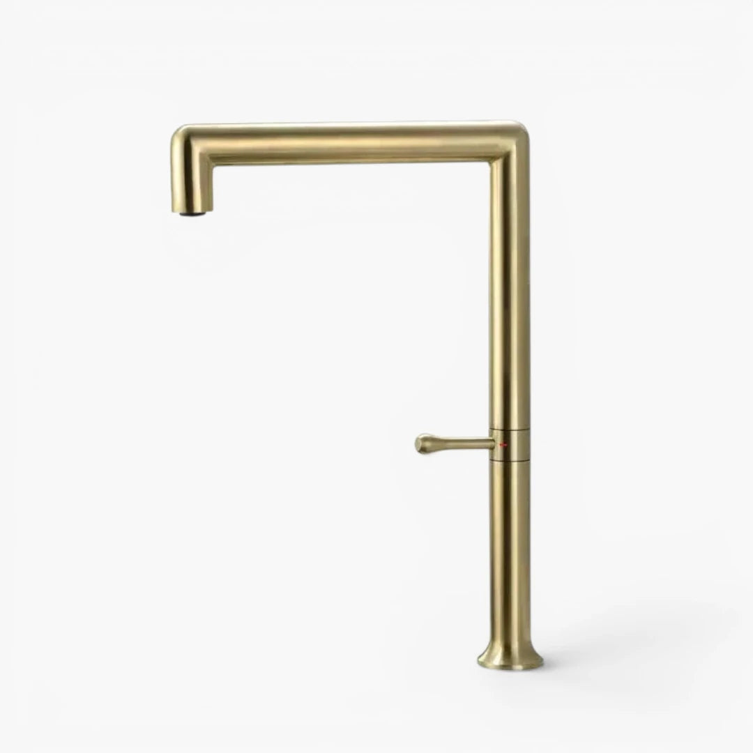 Robinet évier cuisine minimaliste design mitigeur - Doré