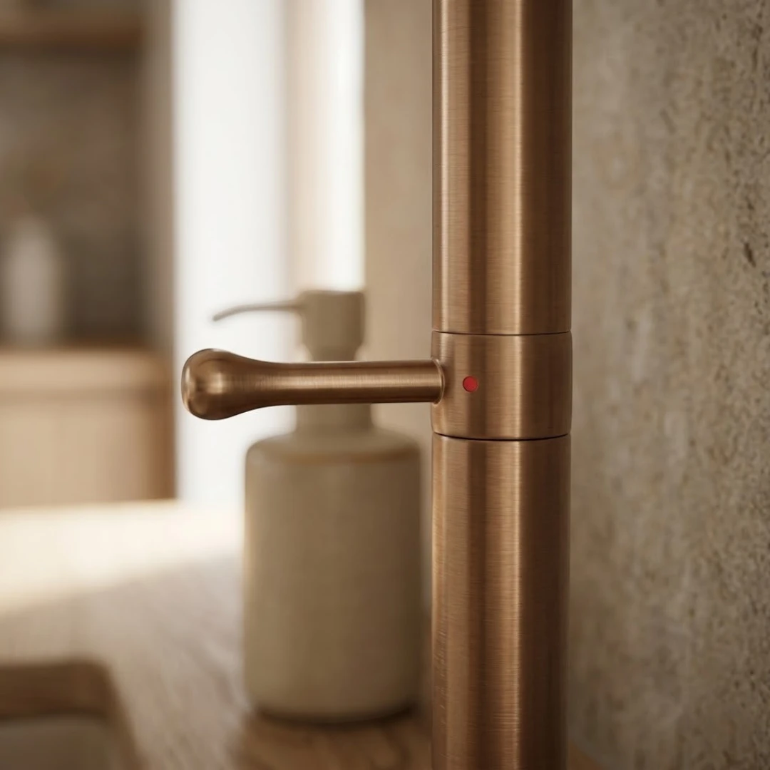 Robinet évier cuisine minimaliste design mitigeur - Doré