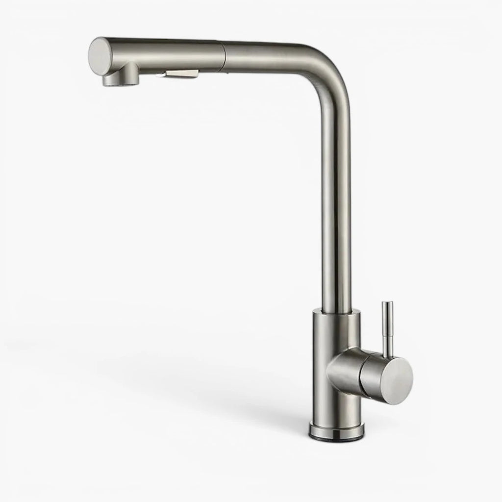 Robinet évier cuisine minimaliste flexible rétractable douchette - Argenté