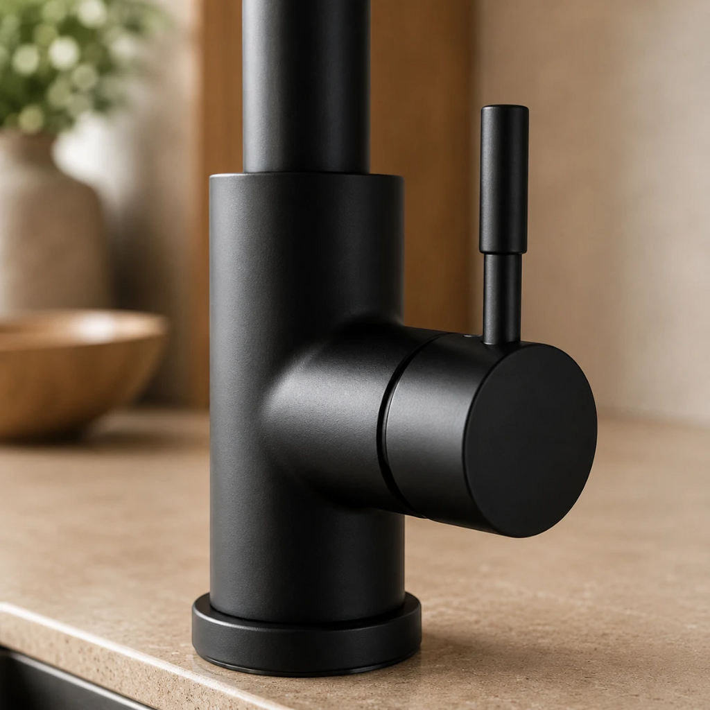 Robinet évier cuisine minimaliste flexible rétractable douchette - Noir