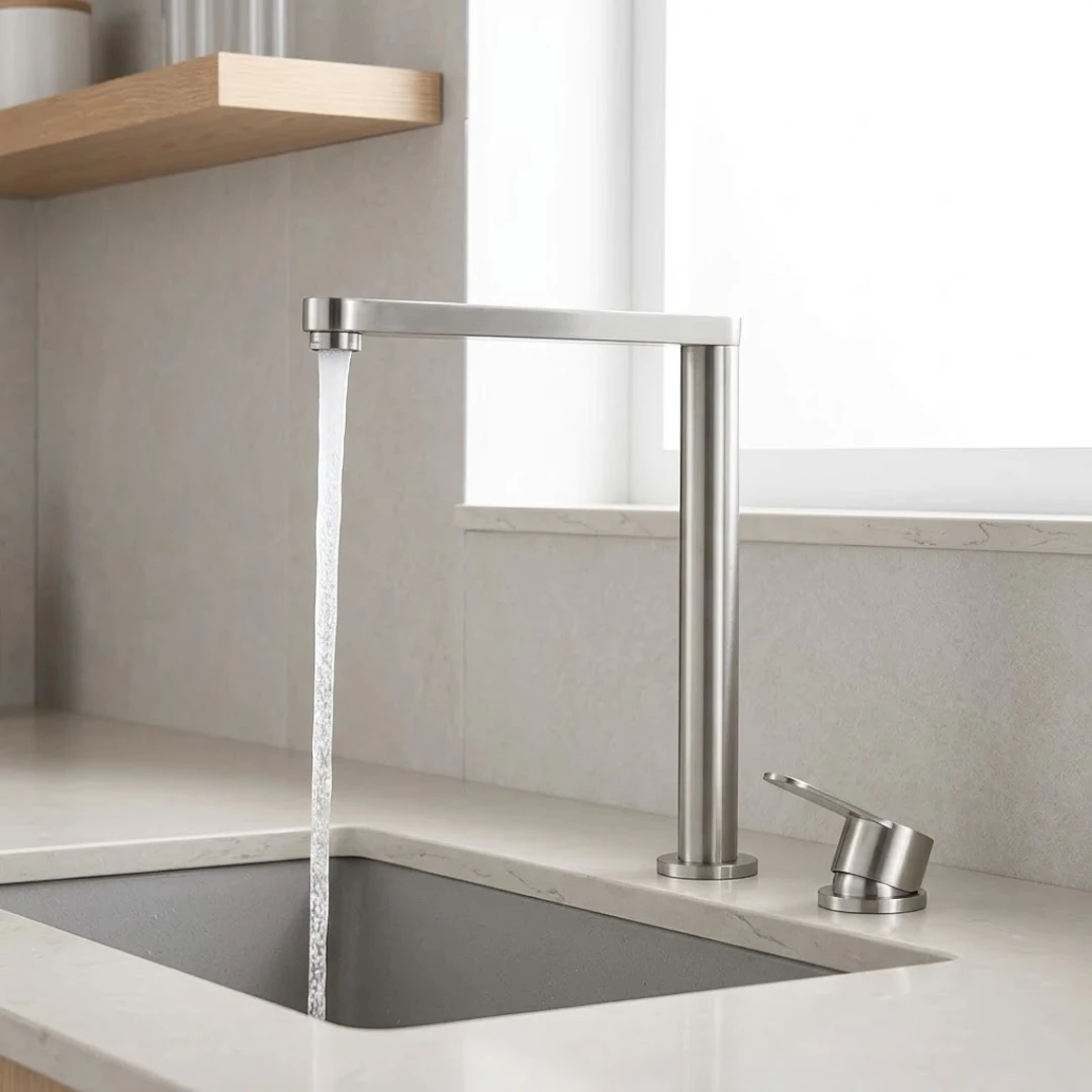 Robinet évier cuisine minimaliste rétractable - Argenté
