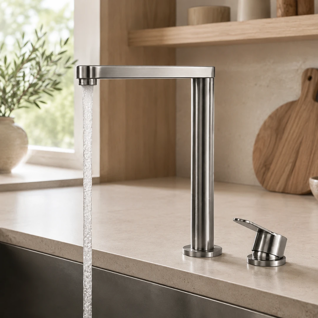 Robinet évier cuisine minimaliste rétractable - Argenté