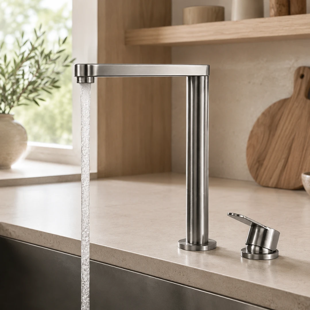 Robinet évier cuisine minimaliste rétractable - Argenté