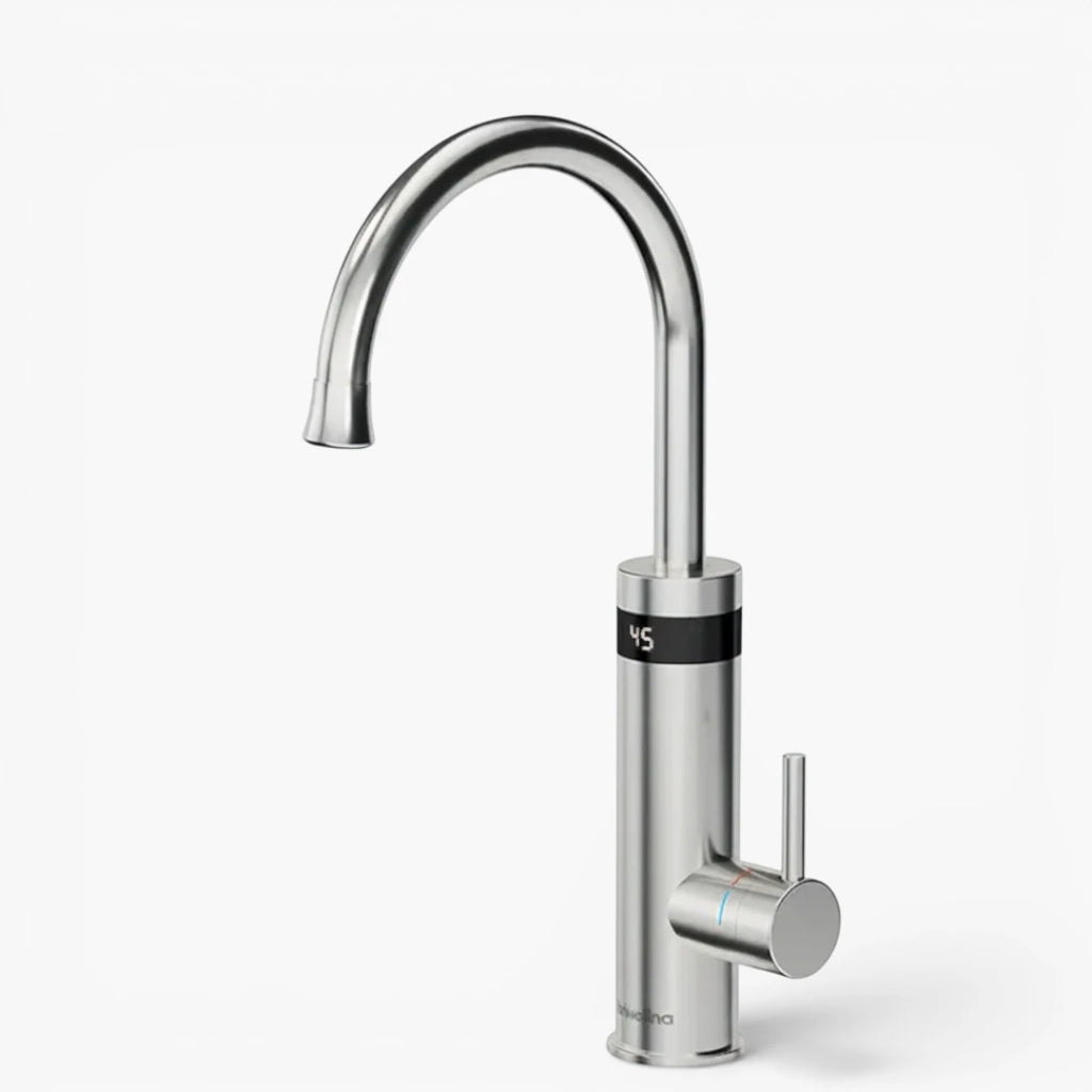Robinet évier cuisine mitigeur affichage numérique thermostatique - Argenté