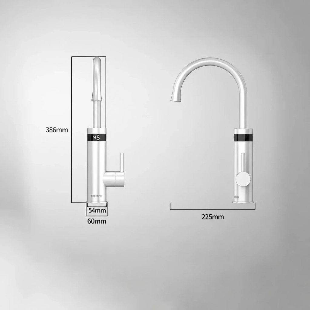 Robinet évier cuisine mitigeur affichage numérique thermostatique - Argenté