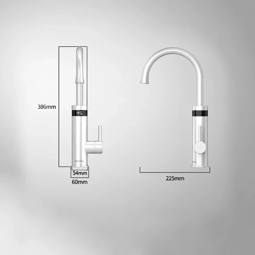 Robinet évier cuisine mitigeur affichage numérique thermostatique - Argenté