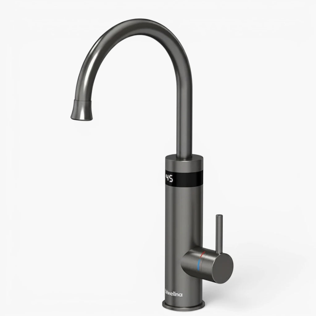 Robinet évier cuisine mitigeur affichage numérique thermostatique - Argenté