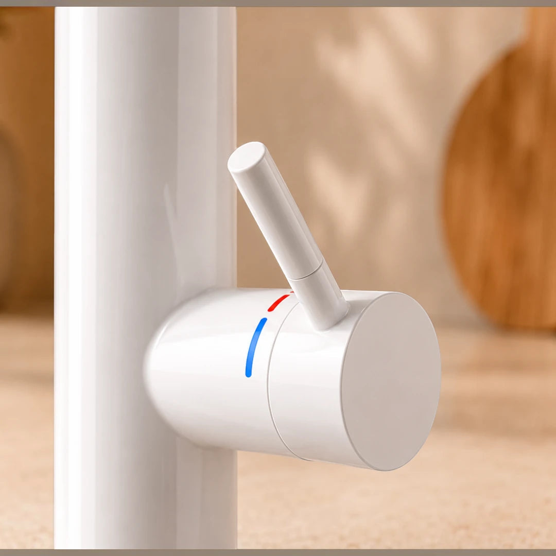 Robinet évier cuisine mitigeur affichage numérique thermostatique - Blanc