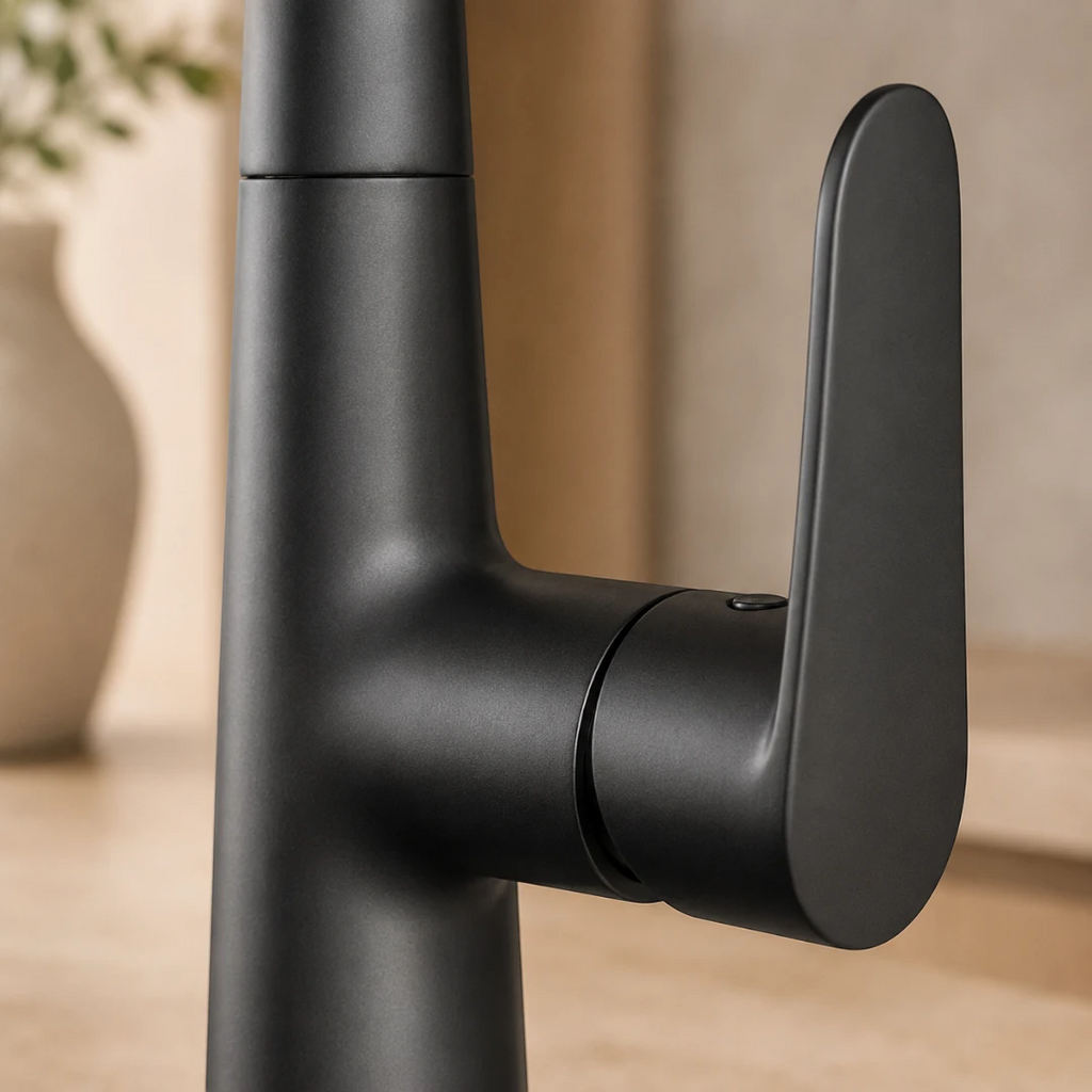 Robinet évier cuisine mitigeur design arrondi flexible douchette - Argenté