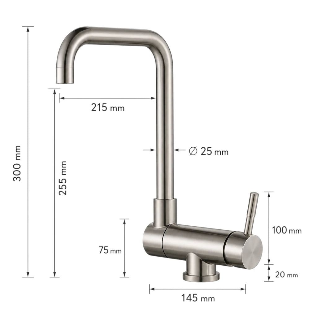 Robinet évier cuisine pivotant pliable mitigeur - Argenté