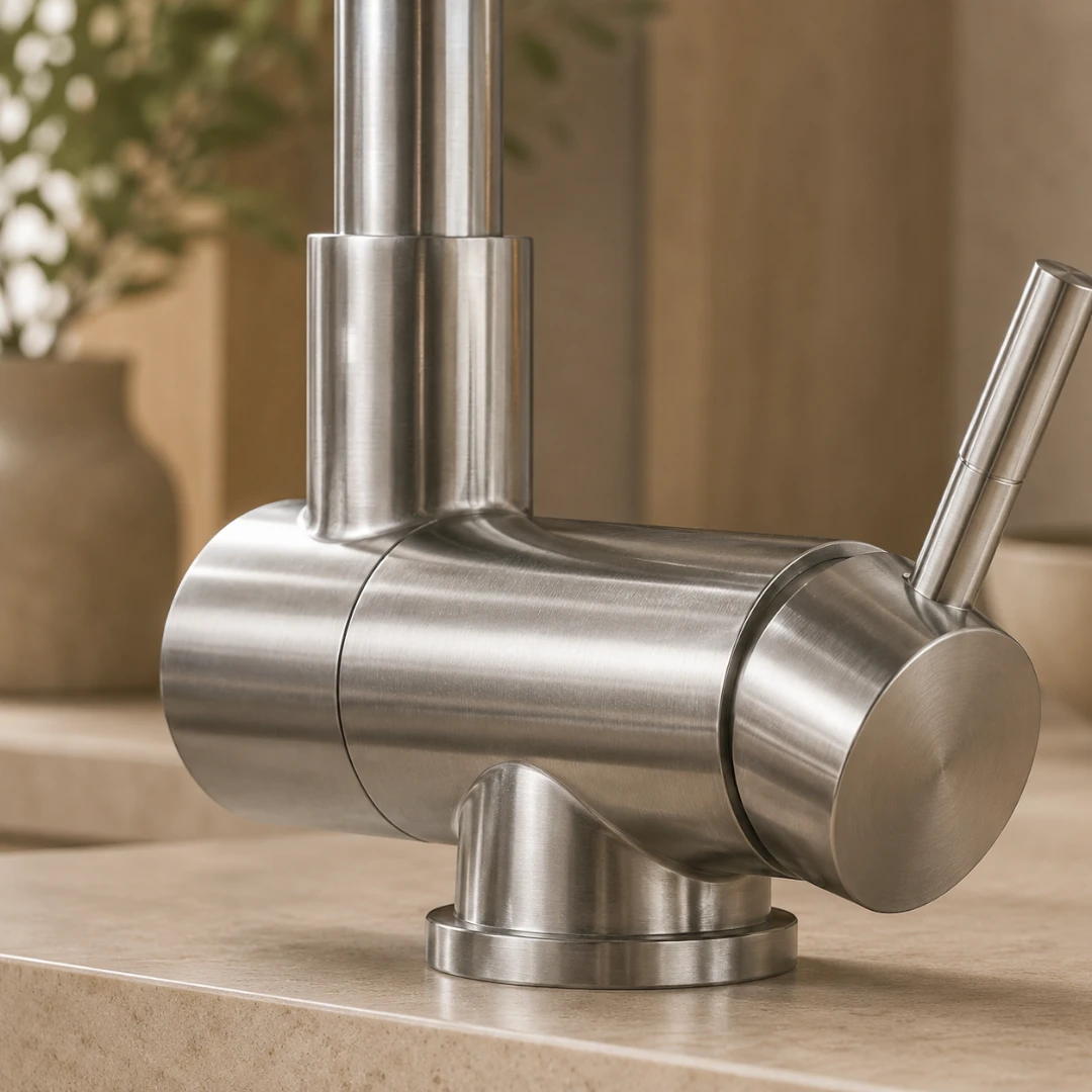 Robinet évier cuisine pivotant pliable mitigeur - Argenté