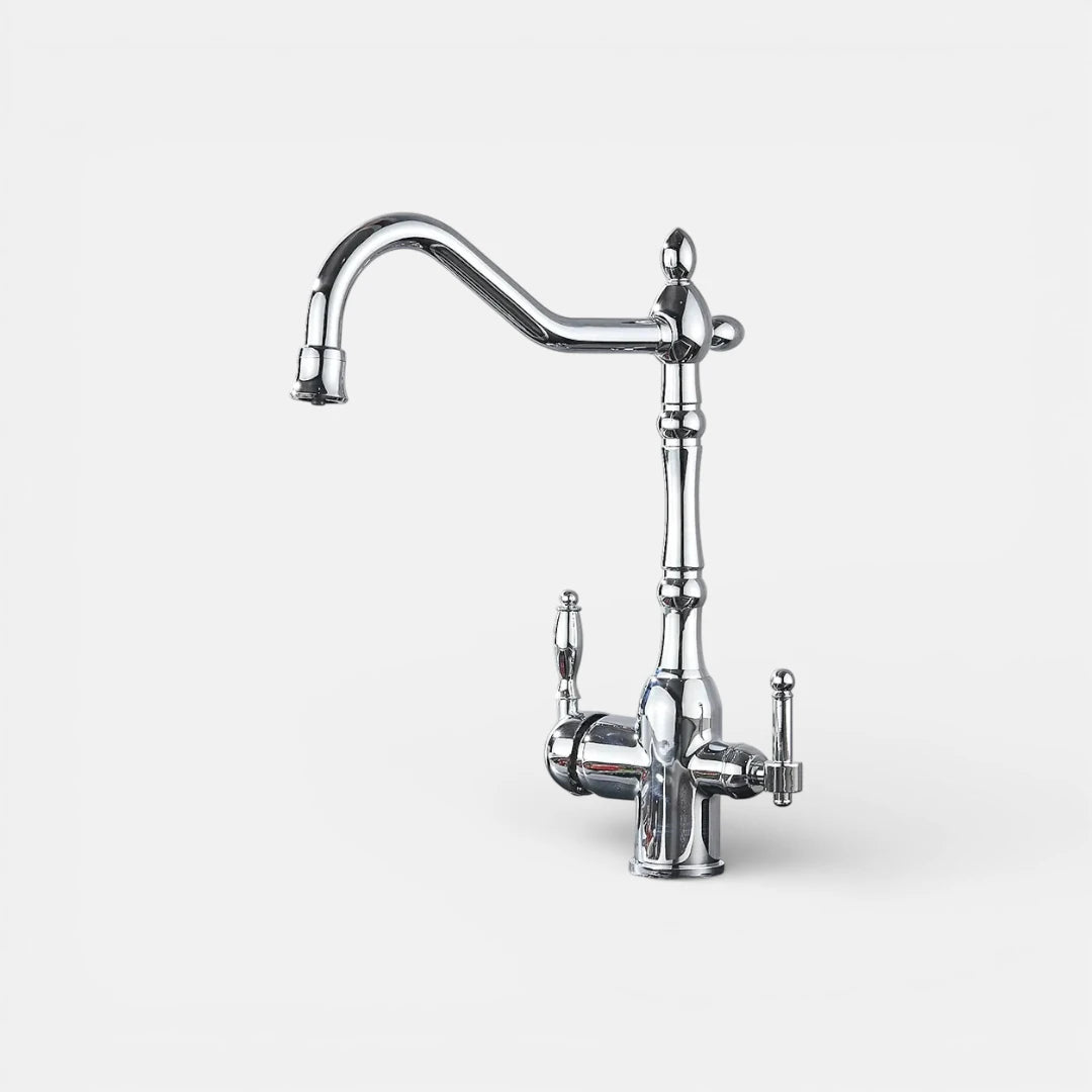 Robinet évier cuisine rétro mitigeur purificateur d'eau - Argenté - Laiton