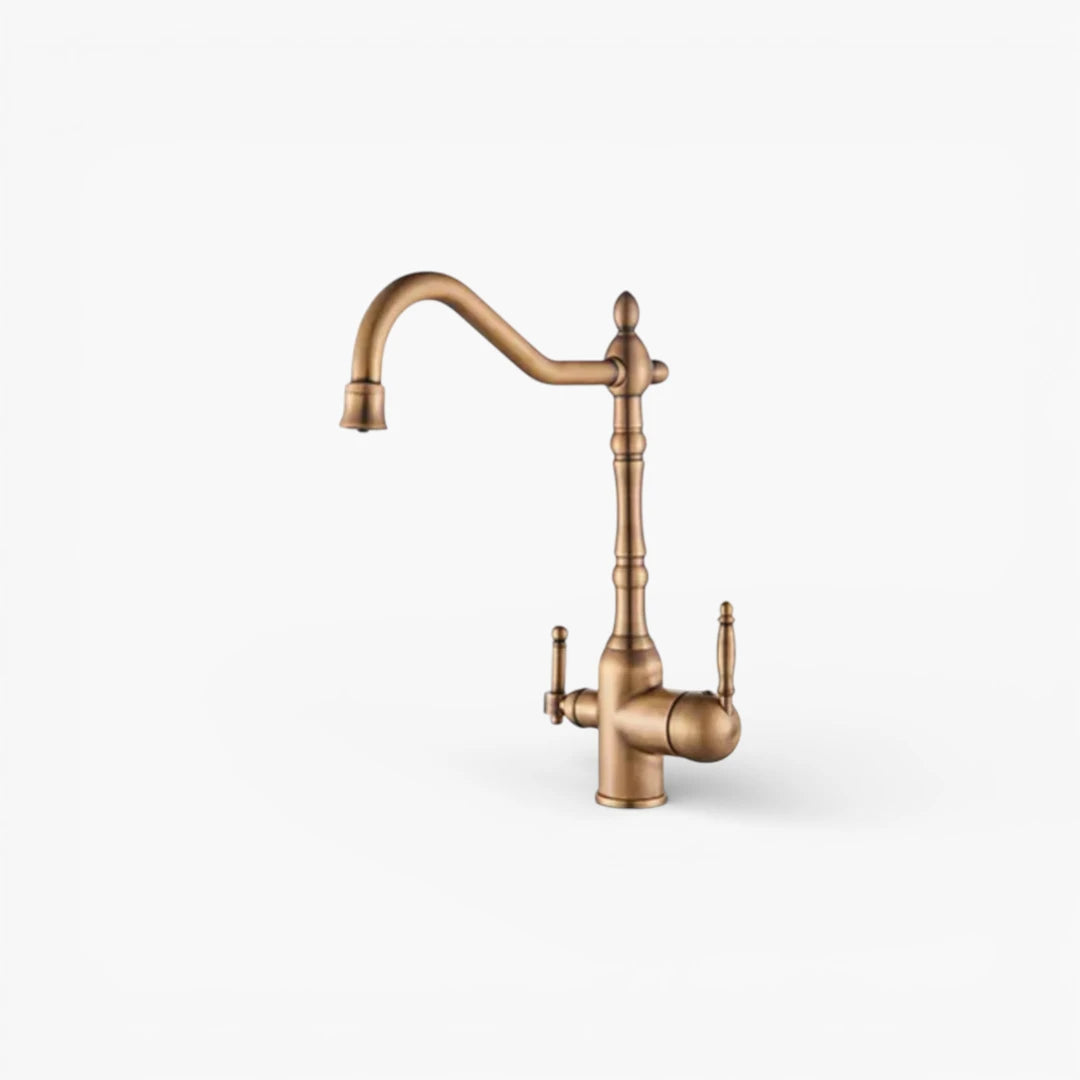 Robinet évier cuisine rétro mitigeur purificateur d'eau - Doré - Laiton