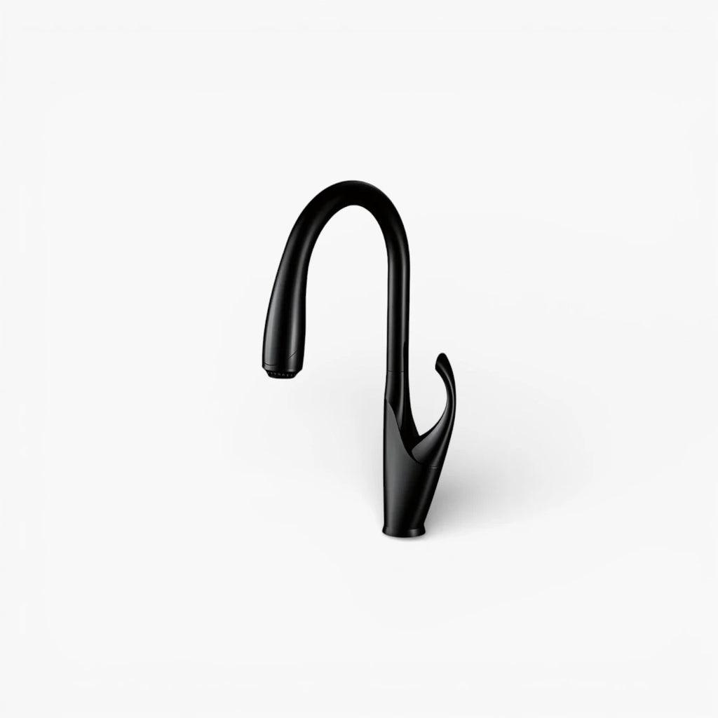 Robinet évier cuisine tactile automatique design flexible douchette - Noir - Laiton
