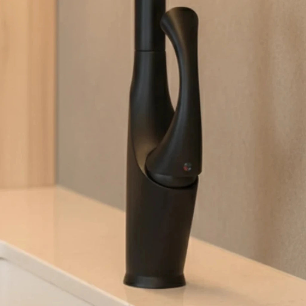 Robinet évier cuisine tactile automatique design flexible douchette - Noir - Laiton