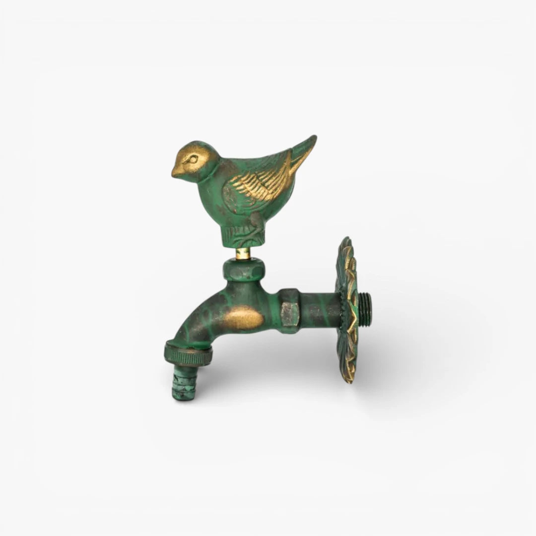 Robinet extérieur de jardin rétro fleur animaux - Vert