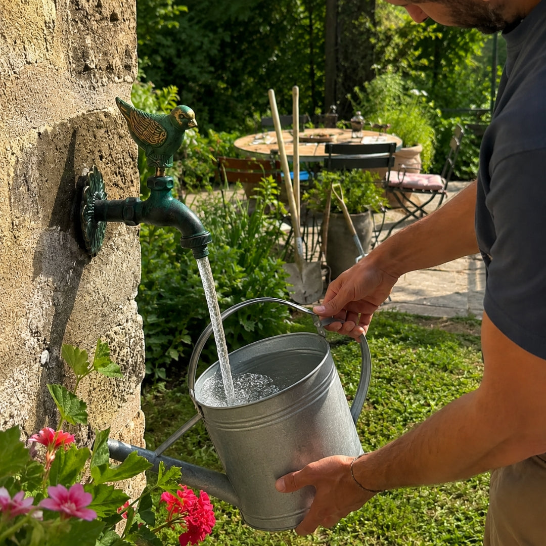 Robinet extérieur de jardin rétro fleur animaux - Vert