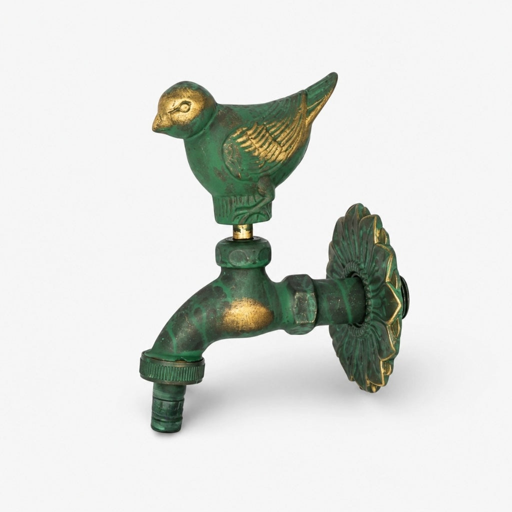 Robinet extérieur de jardin rétro fleur animaux - Vert