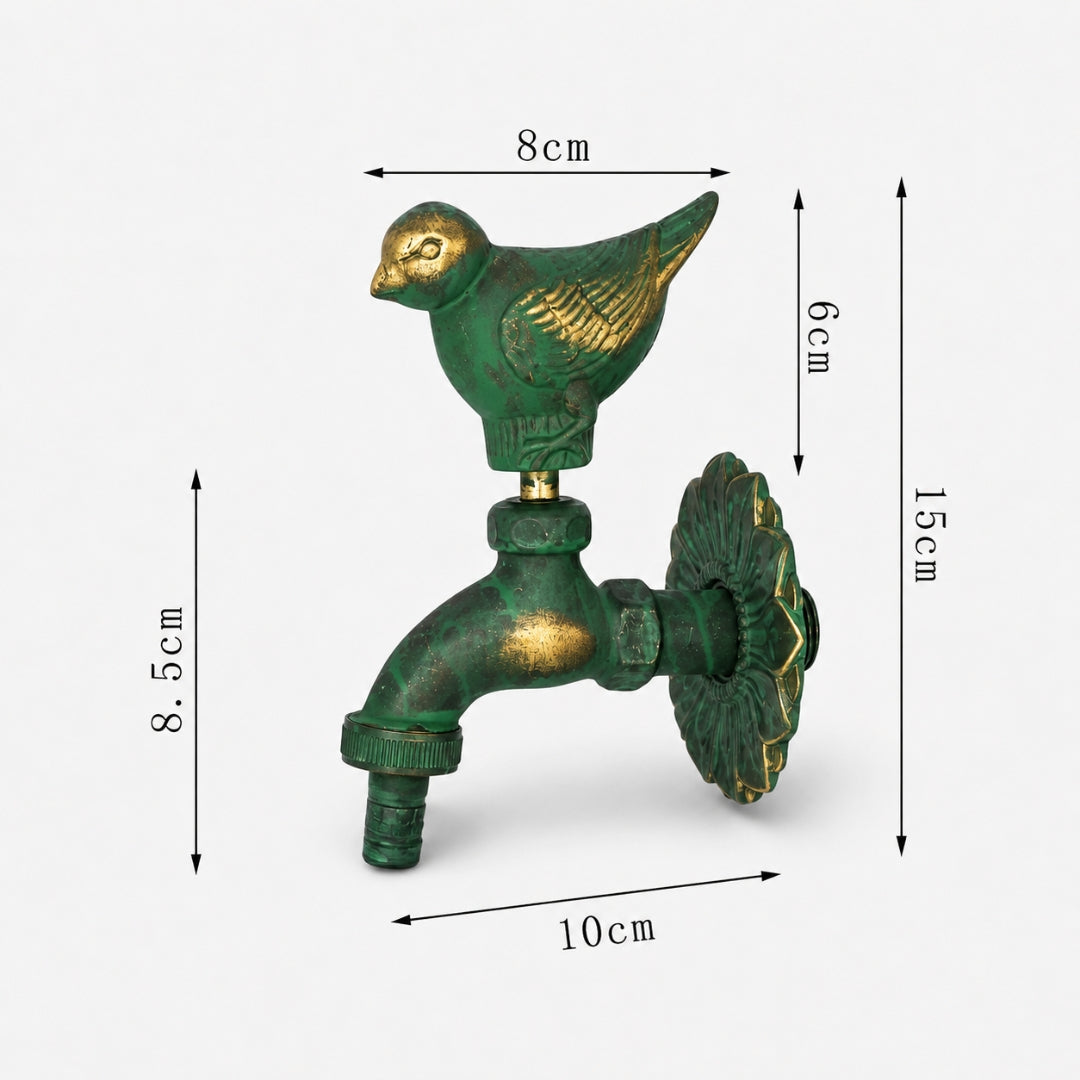 Robinet extérieur de jardin rétro fleur animaux - Vert