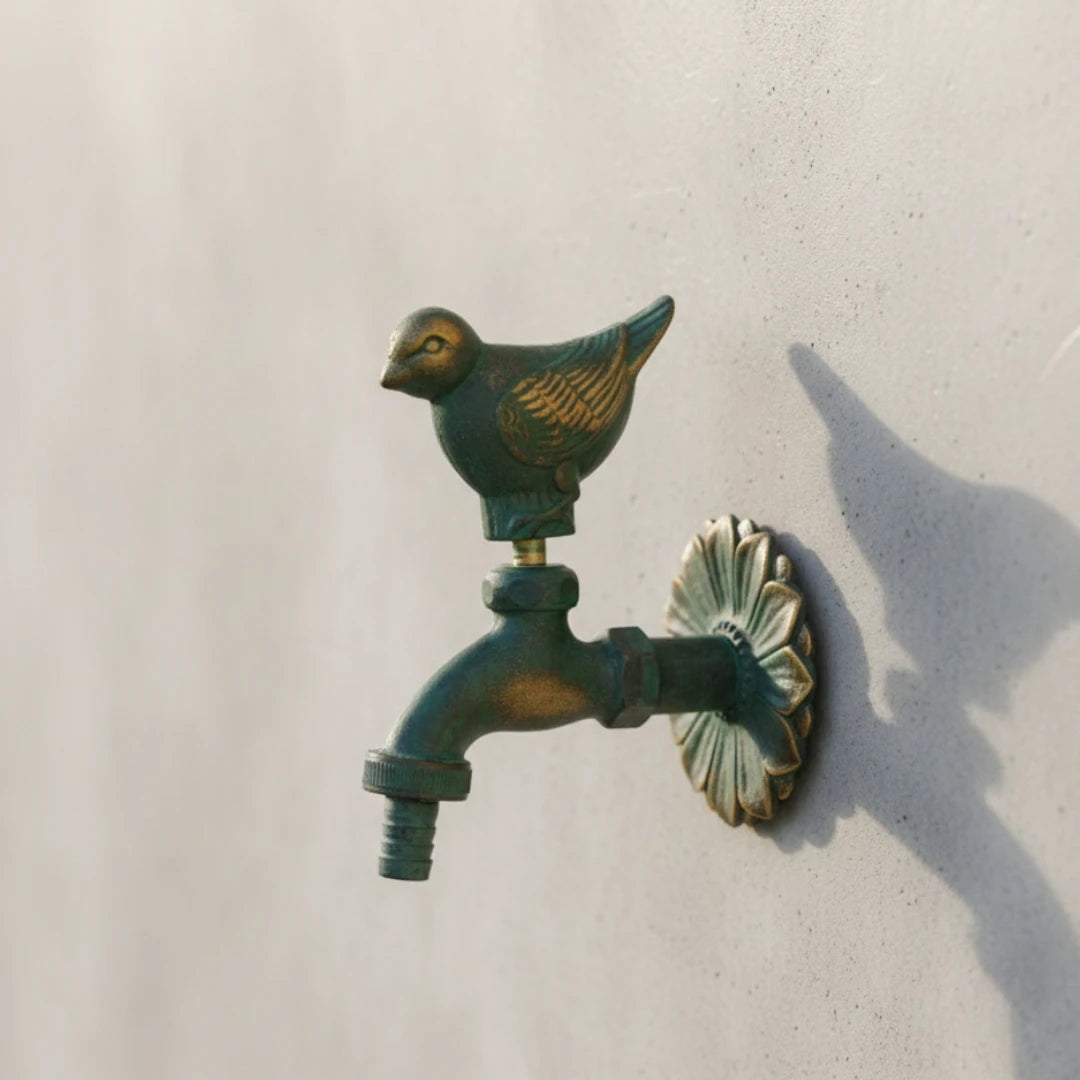 Robinet extérieur de jardin rétro fleur animaux - Vert