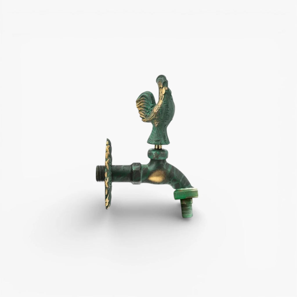 Robinet extérieur de jardin rétro fleur animaux - Vert
