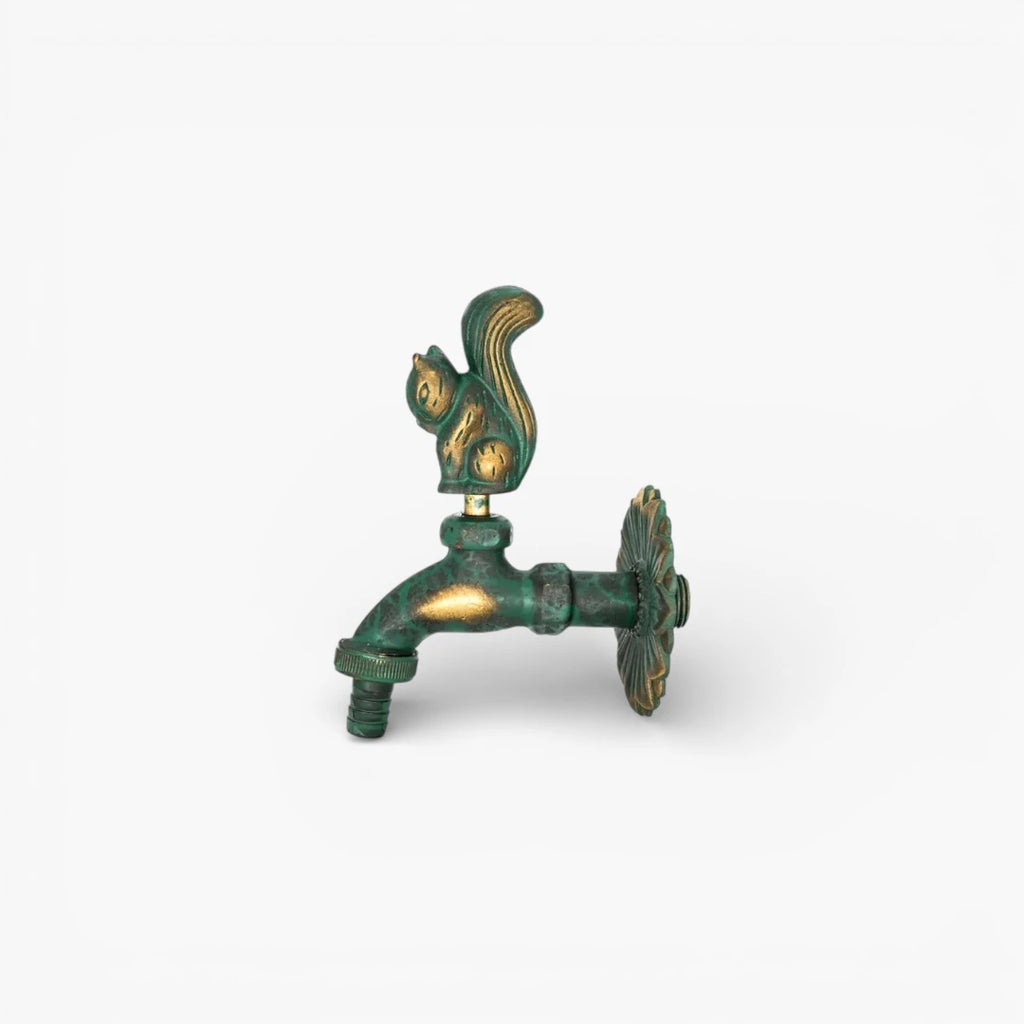 Robinet extérieur de jardin rétro fleur animaux - Vert