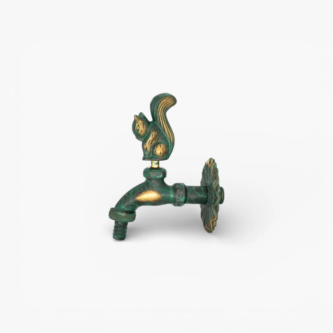 Robinet extérieur de jardin rétro fleur animaux - Vert