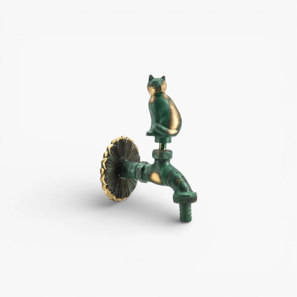 Robinet extérieur de jardin rétro fleur animaux - Vert